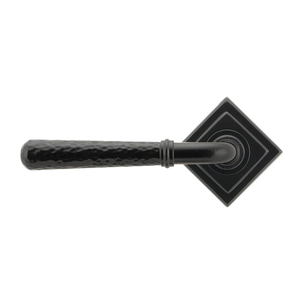 From The Anvil - Black Hammered Newbury Lever on Rose Set (Square) | Sku. 45650 | Trade Door Handles.
