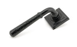 From The Anvil - Black Hammered Newbury Lever on Rose Set (Square) | Sku. 45650 | Trade Door Handles.