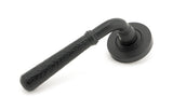 From The Anvil - Matt Black Hammered Newbury Lever on Rose Set (Plain) | Sku. 45651 | Trade Door Handles.