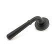 From The Anvil - Matt Black Hammered Newbury Lever on Rose Set (Plain) | Sku. 45651 | Trade Door Handles.