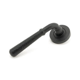 From The Anvil - Matt Black Hammered Newbury Lever on Rose Set (Plain) | Sku. 45651 | Trade Door Handles.