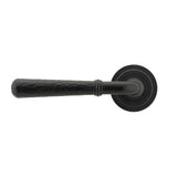 From The Anvil - Matt Black Hammered Newbury Lever on Rose Set (Art Deco) | Sku. 45652 | Trade Door Handles.