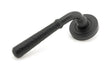 From The Anvil - Matt Black Hammered Newbury Lever on Rose Set (Art Deco) | Sku. 45652 | Trade Door Handles.