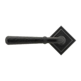 From The Anvil - Matt Black Hammered Newbury Lever on Rose Set (Square) | Sku. 45654 | Trade Door Handles.
