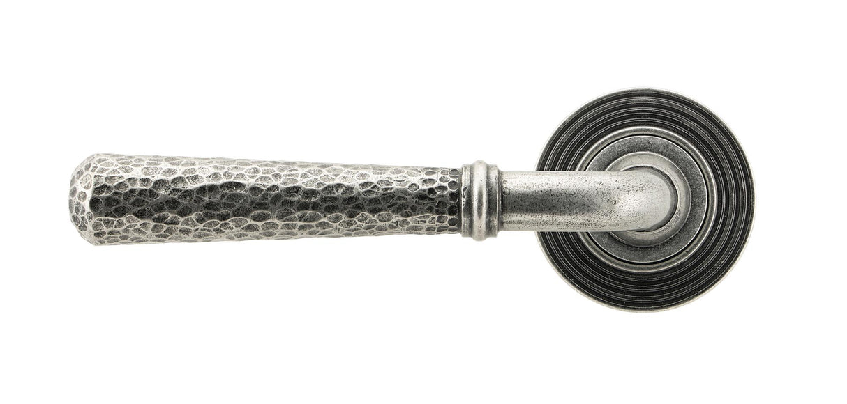 From The Anvil - Pewter Hammered Newbury Lever on Rose Set (Beehive) | Sku. 45657 | Trade Door Handles.