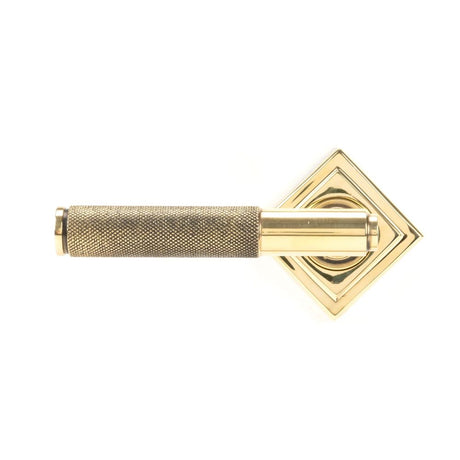 From The Anvil - Aged Brass Brompton Lever on Rose Set (Square) | Sku. 45662 | Trade Door Handles.
