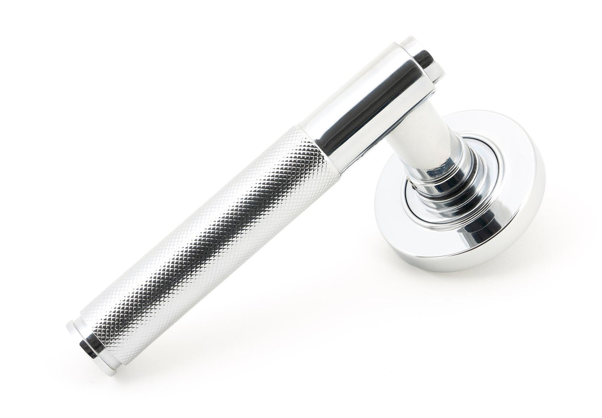 From The Anvil - Polished Chrome Brompton Lever on Rose Set (Plain) | Sku. 45663 | Trade Door Handles.