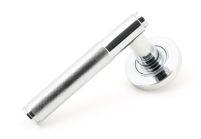 From The Anvil - Polished Chrome Brompton Lever on Rose Set (Plain) | Sku. 45663 | Trade Door Handles.