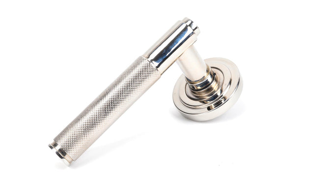 From The Anvil - Polished Nickel Brompton Lever on Rose Set (Art Deco) | Sku. 45668 | Trade Door Handles.