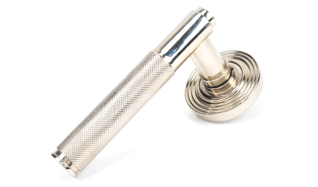 From The Anvil - Polished Nickel Brompton Lever on Rose Set (Beehive) | Sku. 45669 | Trade Door Handles.