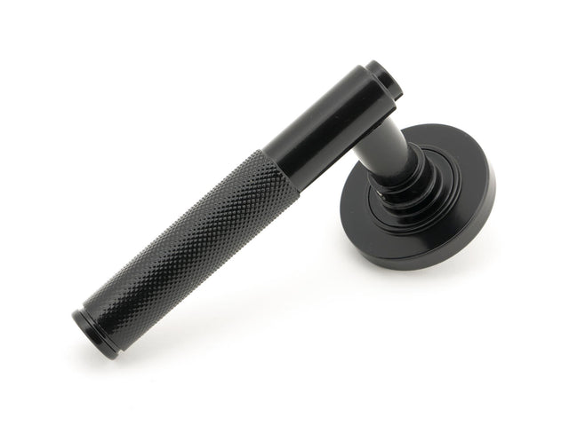 From The Anvil - Black Brompton Lever on Rose Set (Plain) | Sku. 45671 | Trade Door Handles.