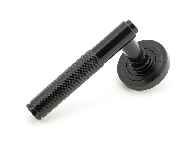 From The Anvil - Black Brompton Lever on Rose Set (Art Deco) | Sku. 45672 | Trade Door Handles.