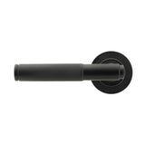 From The Anvil - Matt Black Brompton Lever on Rose Set (Plain) | Sku. 45675 | Trade Door Handles.