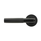 From The Anvil - Matt Black Brompton Lever on Rose Set (Beehive) | Sku. 45677 | Trade Door Handles.