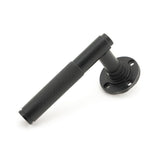 From The Anvil - Matt Black Brompton Lever on Rose Set (Beehive) | Sku. 45677 | Trade Door Handles.