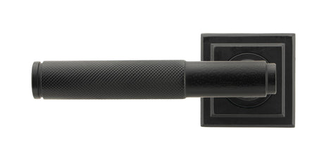 From The Anvil - Matt Black Brompton Lever on Rose Set (Square) | Sku. 45678 | Trade Door Handles.