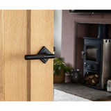 From The Anvil - Matt Black Brompton Lever on Rose Set (Square) | Sku. 45678 | Trade Door Handles.