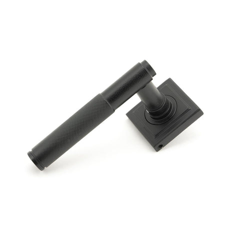 From The Anvil - Matt Black Brompton Lever on Rose Set (Square) | Sku. 45678 | Trade Door Handles.