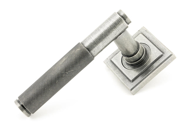 From The Anvil - Pewter Brompton Lever on Rose Set (Square) | Sku. 45682 | Trade Door Handles.