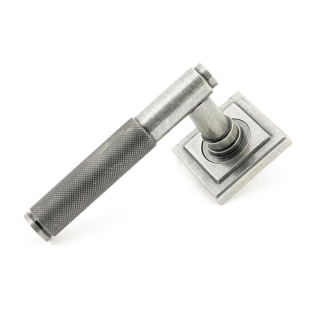 From The Anvil - Pewter Brompton Lever on Rose Set (Square) | Sku. 45682 | Trade Door Handles.