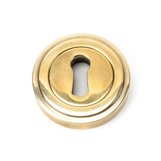 From The Anvil - Aged Brass Round Escutcheon (Art Deco) | Sku. 45684 | Trade Door Handles.