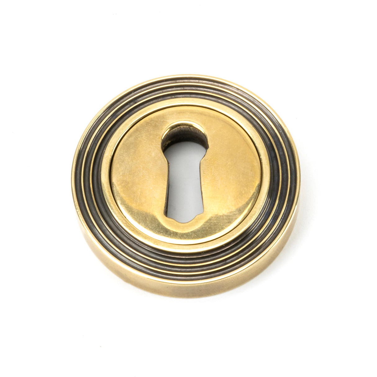 From The Anvil - Aged Brass Round Escutcheon (Beehive) | Sku. 45685 | Trade Door Handles.