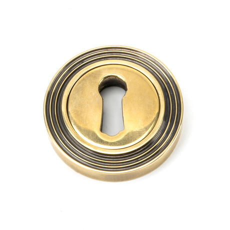 From The Anvil - Aged Brass Round Escutcheon (Beehive) | Sku. 45685 | Trade Door Handles.