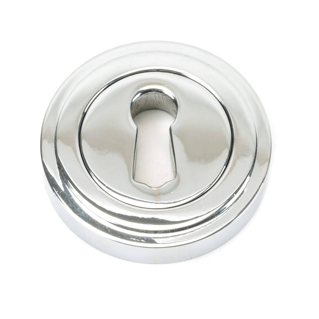 From The Anvil - Polished Chrome Round Escutcheon (Art Deco) | Sku. 45688 | Trade Door Handles.