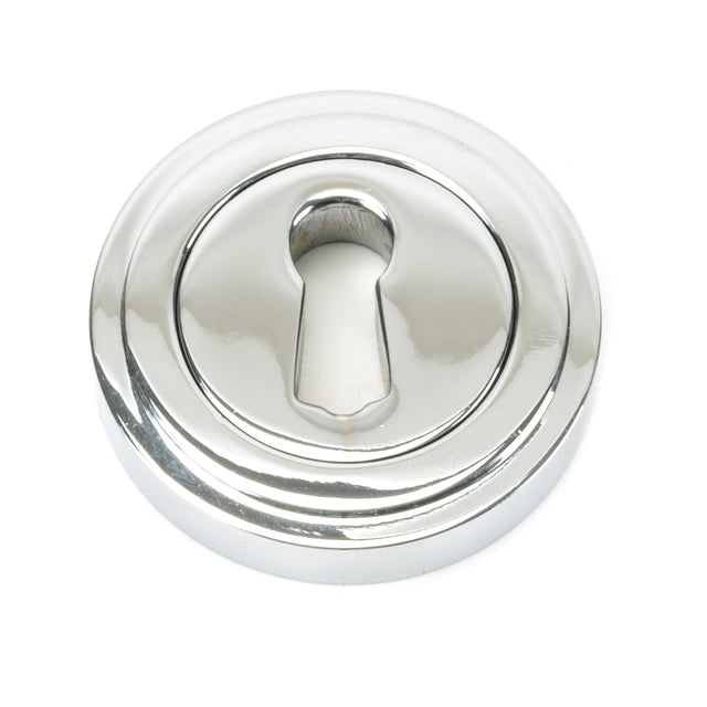 From The Anvil - Polished Chrome Round Escutcheon (Art Deco) | Sku. 45688 | Trade Door Handles.