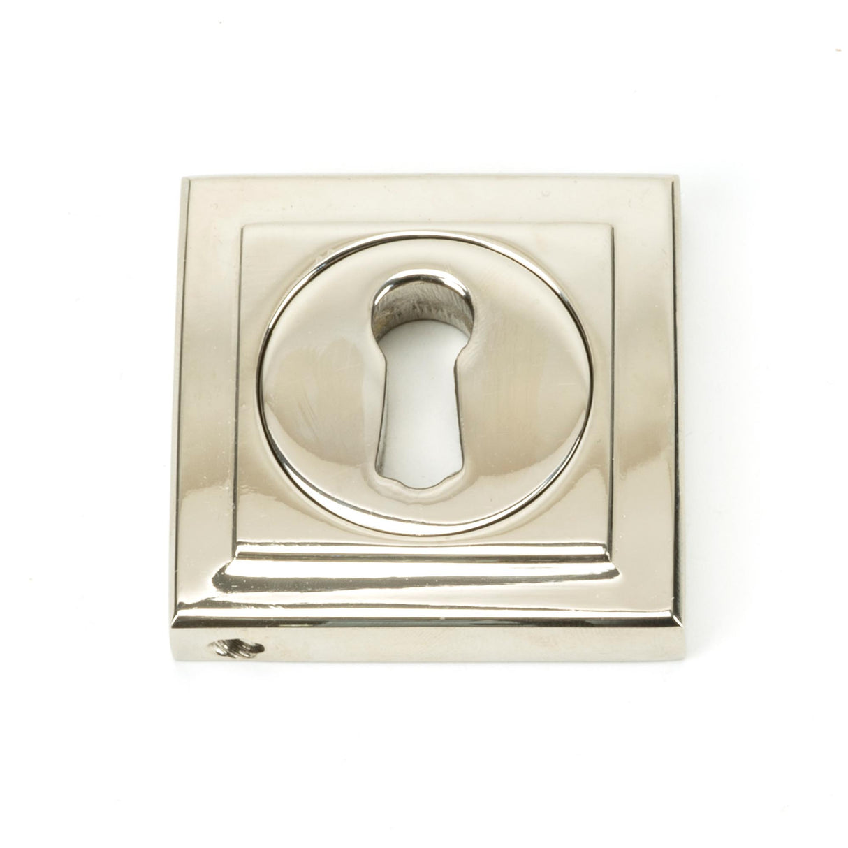 From The Anvil - Polished Nickel Round Escutcheon (Square) | Sku. 45694 | Trade Door Handles.