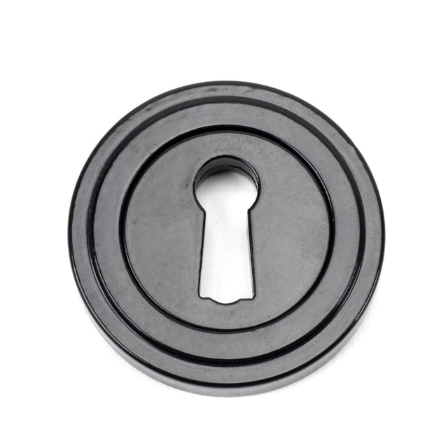 From The Anvil - Black Round Escutcheon (Art Deco) | Sku. 45696 | Trade Door Handles.