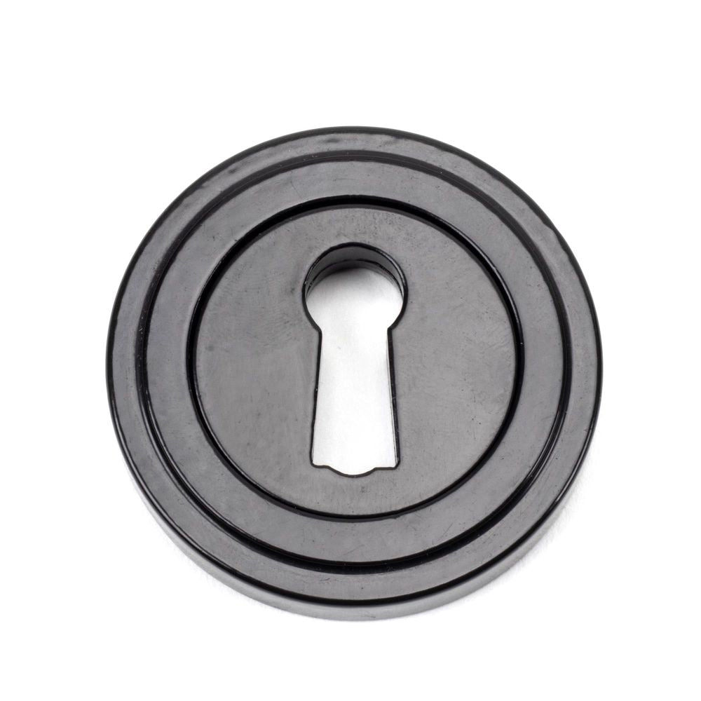 From The Anvil - Black Round Escutcheon (Art Deco) | Sku. 45696 | Trade Door Handles.