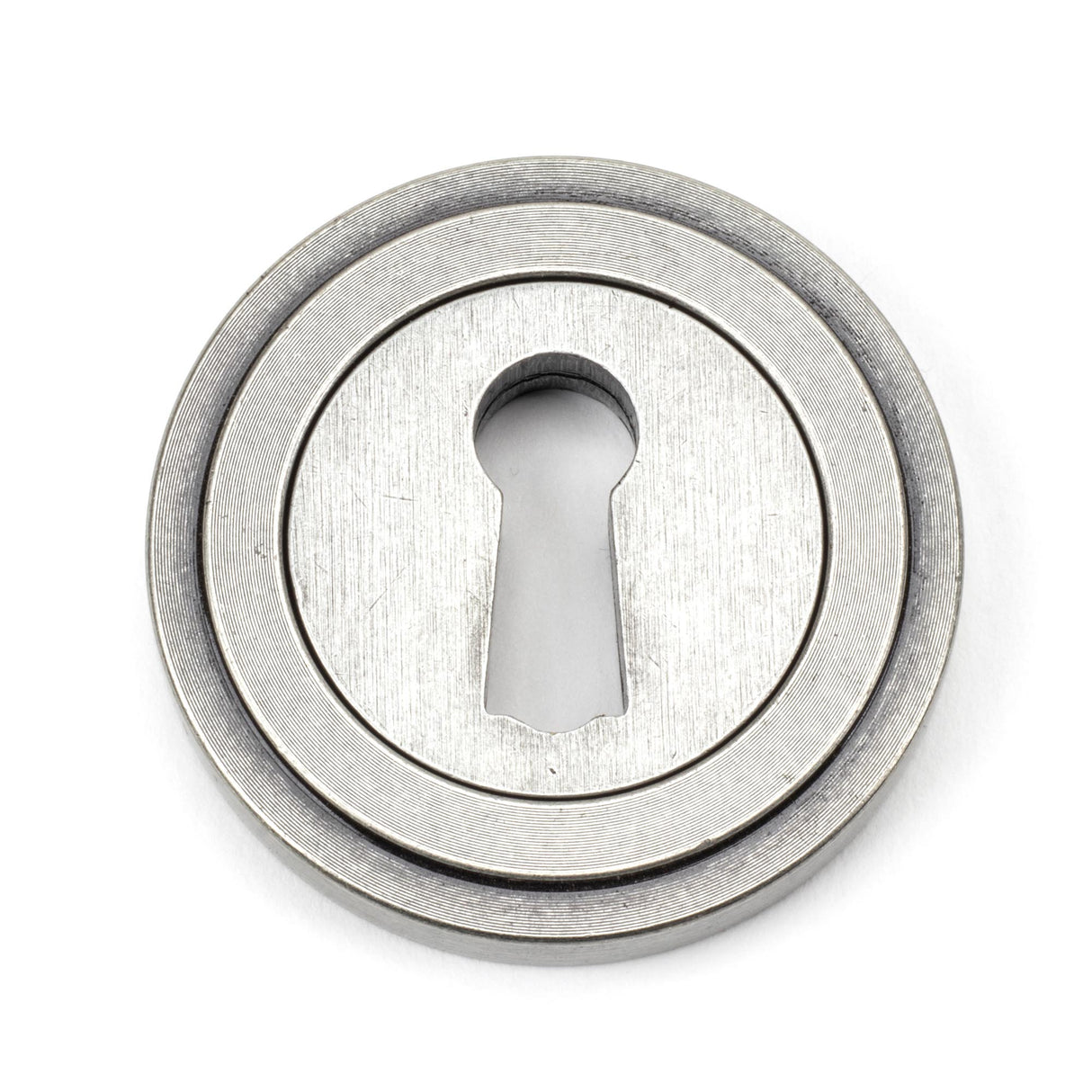 From The Anvil - Pewter Round Escutcheon (Art Deco) | Sku. 45704 | Trade Door Handles.