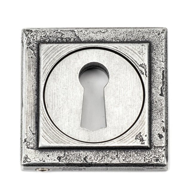 From The Anvil - Pewter Round Escutcheon (Square) | Sku. 45706 | Trade Door Handles.