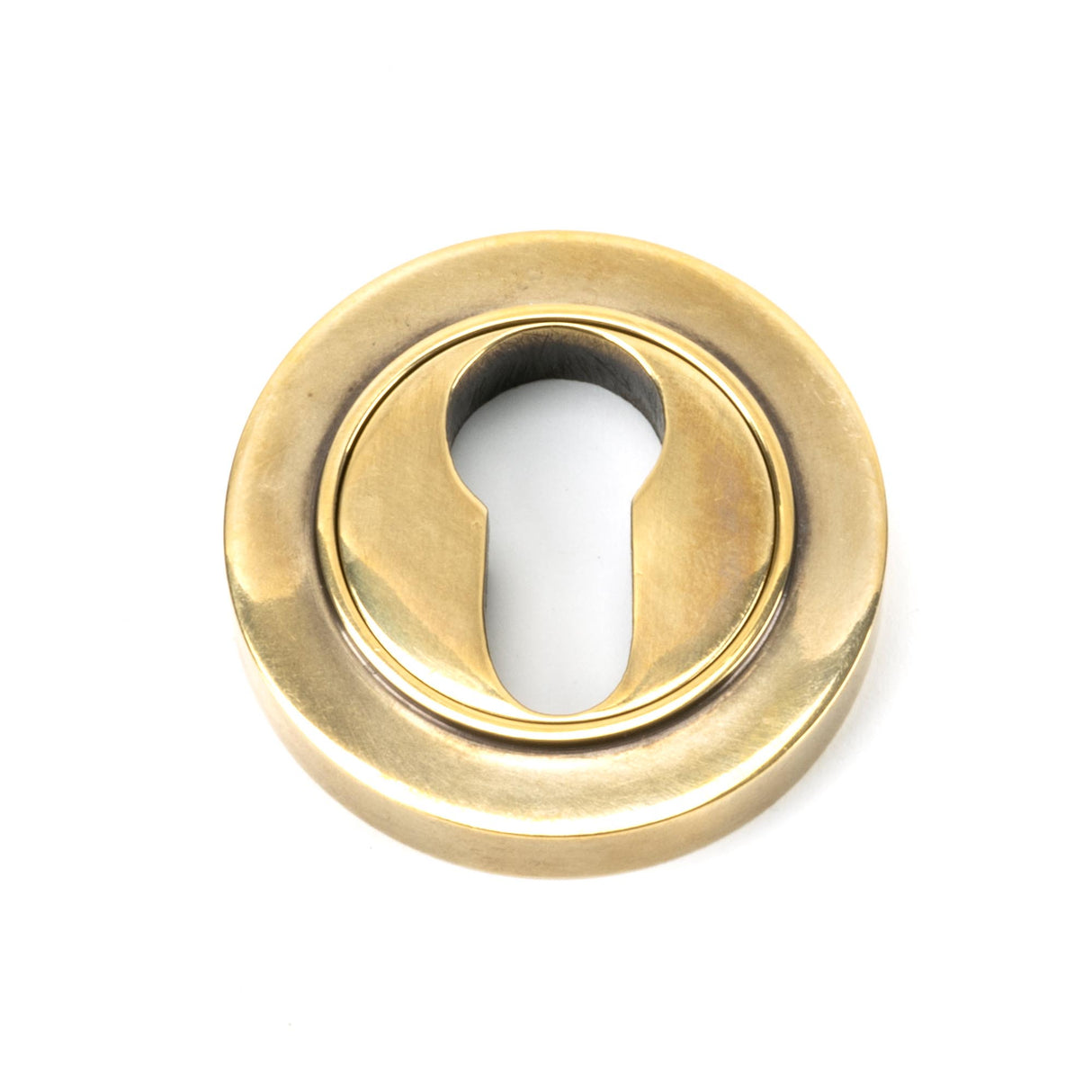 From The Anvil - Aged Brass Round Euro Escutcheon (Plain) | Sku. 45707 | Trade Door Handles.