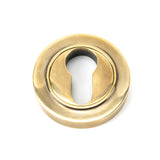 From The Anvil - Aged Brass Round Euro Escutcheon (Plain) | Sku. 45707 | Trade Door Handles.