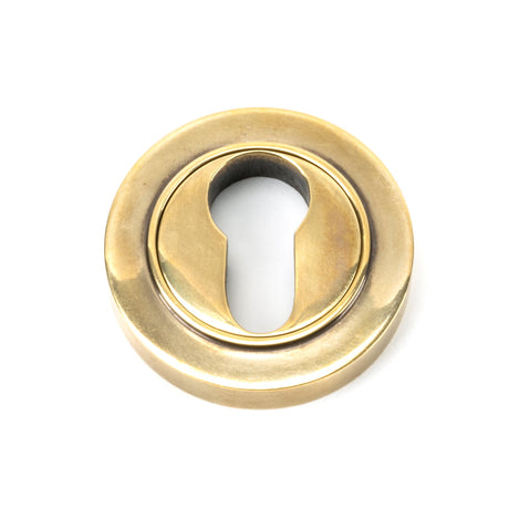 From The Anvil - Aged Brass Round Euro Escutcheon (Plain) | Sku. 45707 | Trade Door Handles.