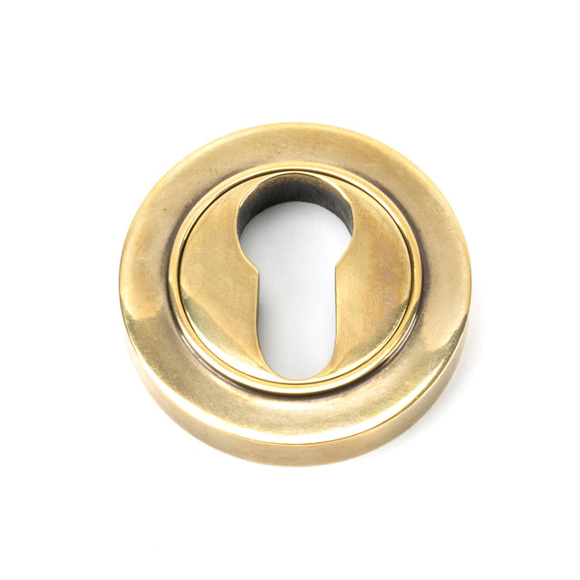 From The Anvil - Aged Brass Round Euro Escutcheon (Plain) | Sku. 45707 | Trade Door Handles.