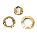 From The Anvil - Aged Brass Round Euro Escutcheon (Art Deco) | Sku. 45708 | Trade Door Handles.