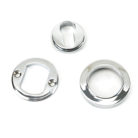 From The Anvil - Polished Chrome Round Euro Escutcheon (Plain) | Sku. 45711 | Trade Door Handles.