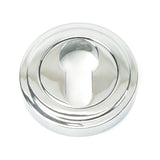 From The Anvil - Polished Chrome Round Euro Escutcheon (Art Deco) | Sku. 45712 | Trade Door Handles.