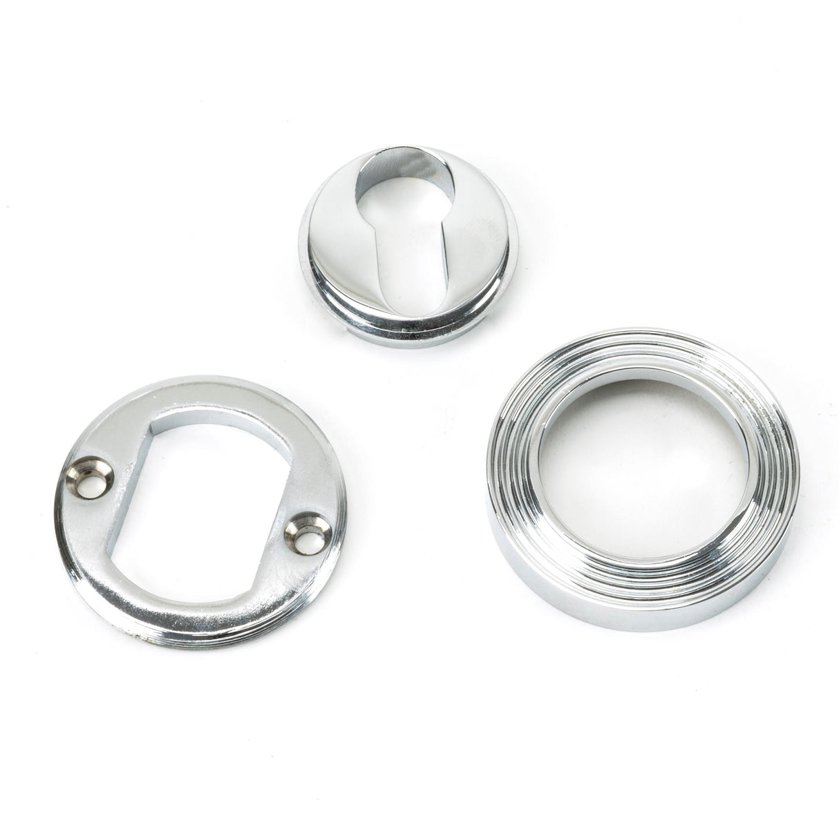 From The Anvil - Polished Chrome Round Euro Escutcheon (Beehive) | Sku. 45713 | Trade Door Handles.