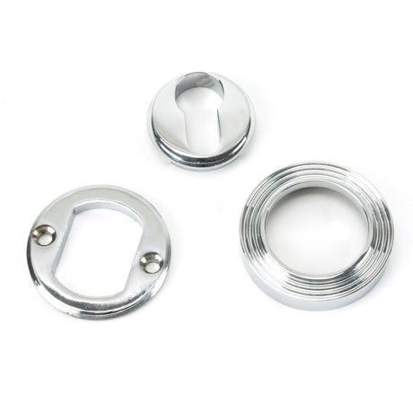 From The Anvil - Polished Chrome Round Euro Escutcheon (Beehive) | Sku. 45713 | Trade Door Handles.