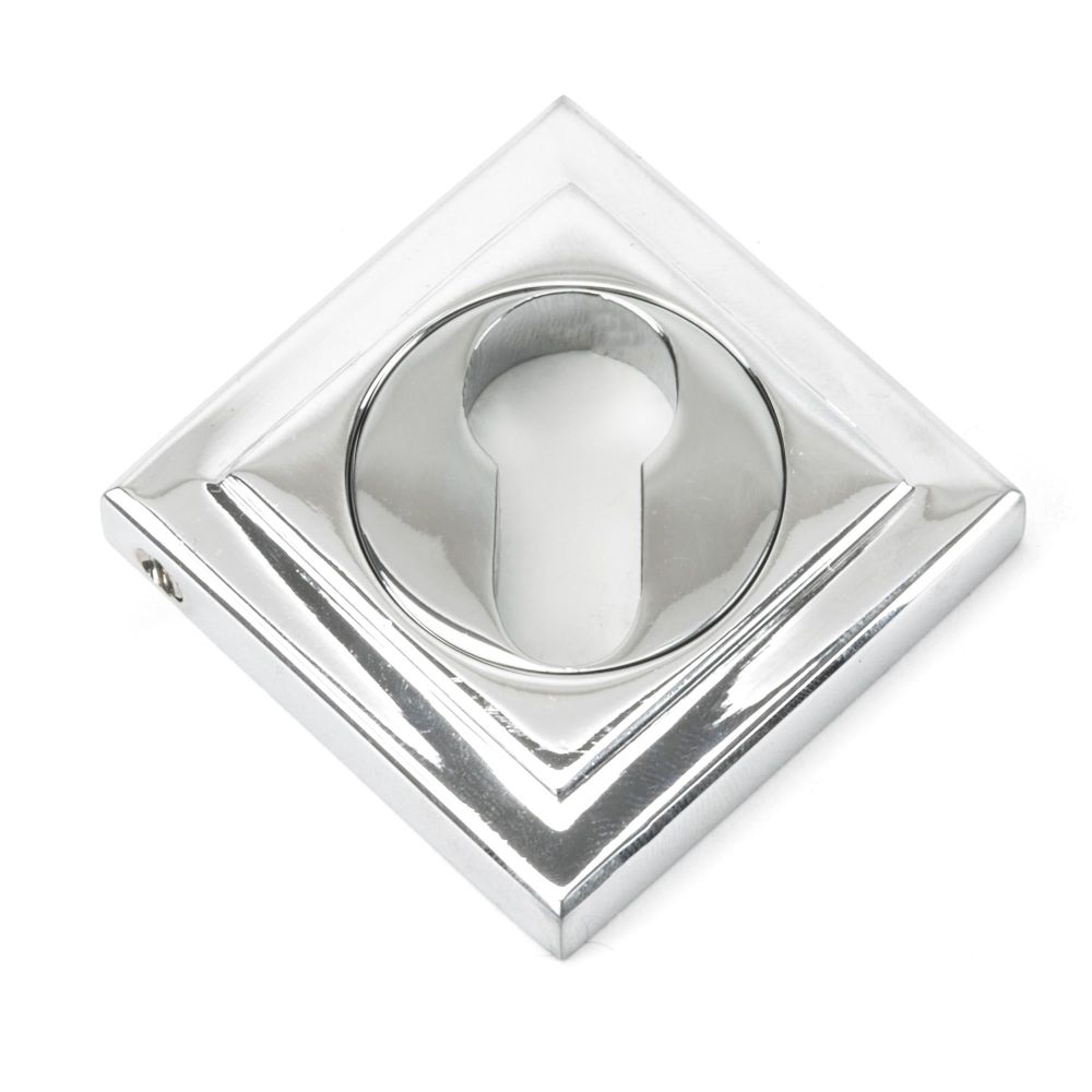 From The Anvil - Polished Chrome Round Euro Escutcheon (Square) | Sku. 45714 | Trade Door Handles.