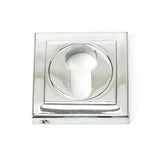 From The Anvil - Polished Chrome Round Euro Escutcheon (Square) | Sku. 45714 | Trade Door Handles.