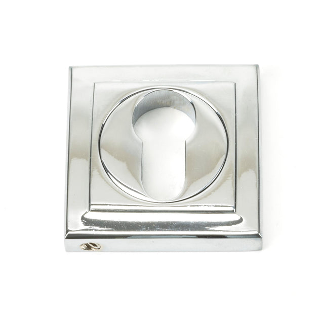 From The Anvil - Polished Chrome Round Euro Escutcheon (Square) | Sku. 45714 | Trade Door Handles.
