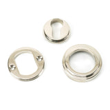 From The Anvil - Polished Nickel Round Euro Escutcheon (Art Deco) | Sku. 45716 | Trade Door Handles.