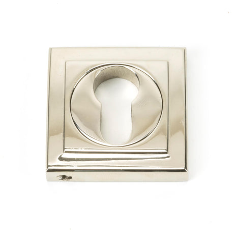 From The Anvil - Polished Nickel Round Euro Escutcheon (Square) | Sku. 45718 | Trade Door Handles.