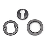 From The Anvil - Black Round Euro Escutcheon (Plain) | Sku. 45719 | Trade Door Handles.