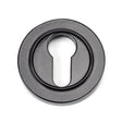 From The Anvil - Black Round Euro Escutcheon (Plain) | Sku. 45719 | Trade Door Handles.